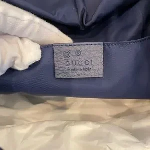 Gucci | Bags | Gucci Blue Gg Backpack 5343 Nylon Bag Light  display picture 1